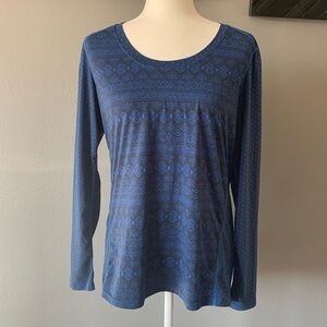 Marmot Long Sleeve Scoop Neck Shirt Top Base Layer Aztec Hiking Outdoor